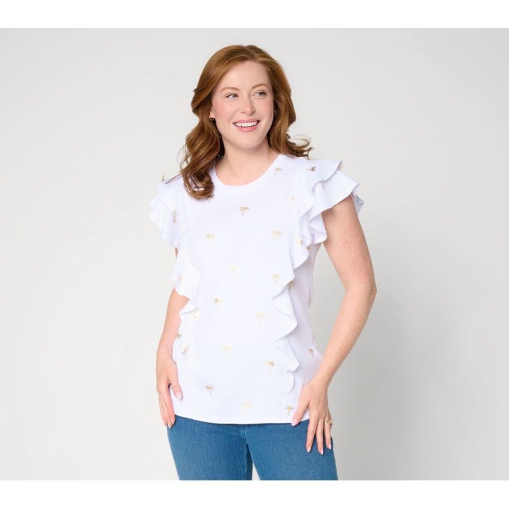 Belle by Kim Gravel Women's Top Sz M Make Your Selection: Beach White A726376